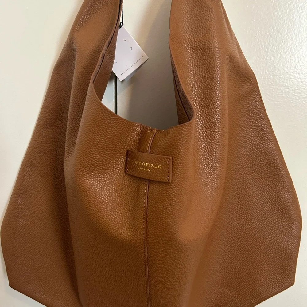 Kurt Geiger London Violet Tan Leather Hobo Bag - Picture 2 of 9